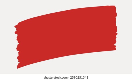 Abstract red brushstroke on a light background. Bold red paint stroke. Artistic red brush mark. Vivid red brushstroke design. Creative paint art. Vintage art painting vector.