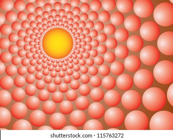 abstract red bubbles background vector illustration