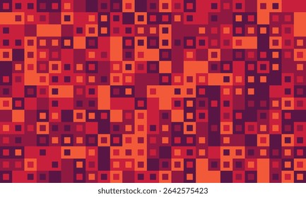 Abstract red and burgundy pixelated mosaic background.  Perfect for tech, energy, or design projects needing a vibrant, modern aesthetic.