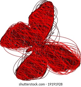 Abstract Red Butterfly - vector illustration