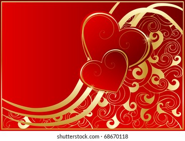 Abstract red card with hearts