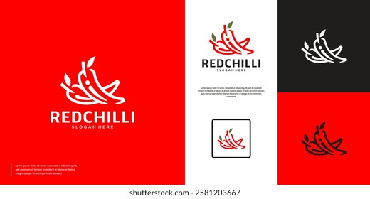 abstract red chili, spicy food symbol, organic graphic design illustration.