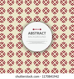 Abstract of red chinese pattern geometric background with round space of text, illustration vector eps10