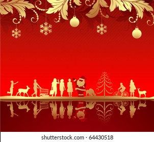 Abstract Red Christmas Background