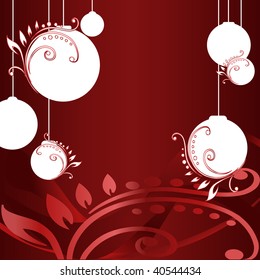 Abstract red Christmas background with balls