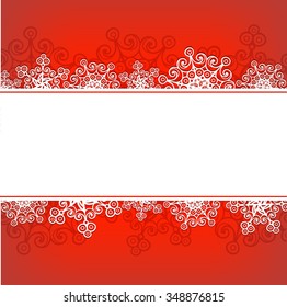 Abstract red Christmas background with snowflakes and place for text. Vector illustration. Eps10