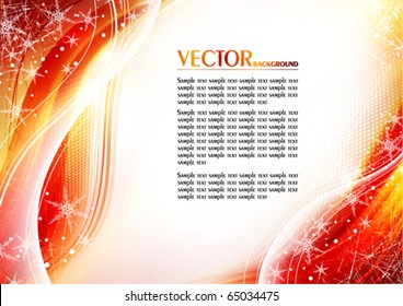 Abstract red Christmas card. Vector