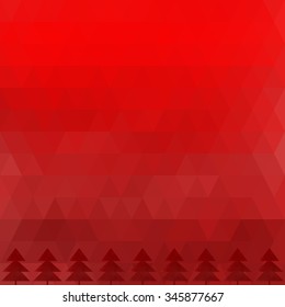 Abstract RED CHRISTMAS Geometric Triangle Low Polygonal Mosaic Background, Creative Business Design Templates. Illustration Vector
