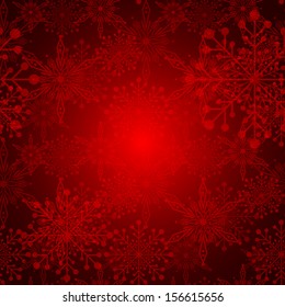 Abstract Red Christmas Snowflake Background