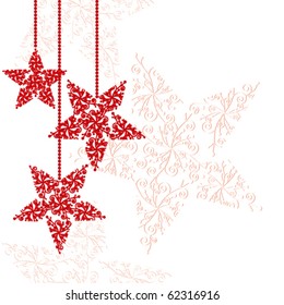 Abstract Red Christmas Star Background