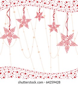 Abstract red christmas star background