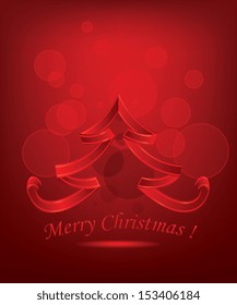 Abstract Red Christmas Tree Background Eps10