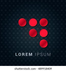 Abstract Red chromium precious metallic 3D Icon / Logo Design