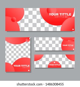 Abstract red circle banner design template for web mobile and advertising