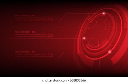 Abstract Red Circle digital technology background, futuristic structure elements background design