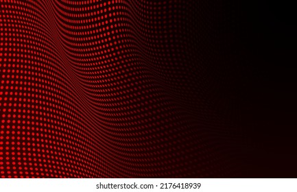 Abstract red circle dots wave pattern on black design modern technology background vector illustration. svg