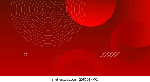 Abstract red circle geometric background with dynamic shapes and gradients. Ideal for posters, banners, presentations, websites, and modern graphic design projects.