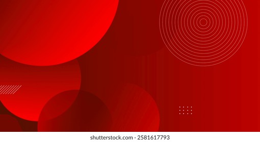 Abstract red circle geometric background with dynamic shapes and gradients. Ideal for posters, banners, presentations, websites, and modern graphic design projects.