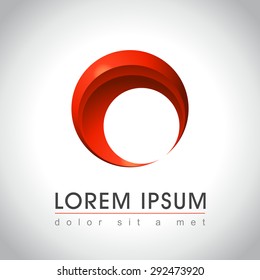 Abstract red circle logo sample, vector illustration