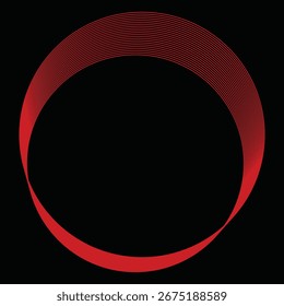 Abstrakter roter Kreis auf schwarzer optischer Illusion