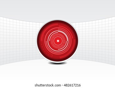 Abstract red circle technology on white background vector illustration
