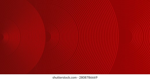 Abstract red circle techonology background with glowing curve lines
