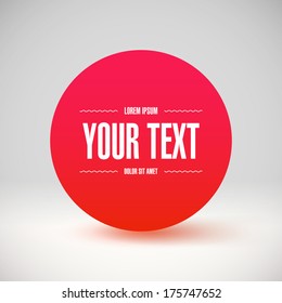 Abstract Red Circle Text Box Design Bubble 