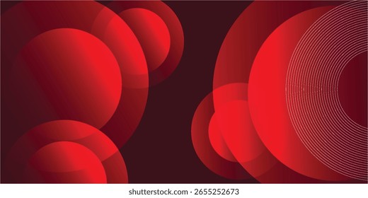 Abstract Red Circles Background gradient illustration background. 3d look and simple pattern. Cool design and luxury. Eps10 vector