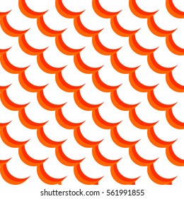 Abstract red circles background in simple style. Vector seamless pattern with geometric figures. Hipster filling. The color image. The composition of scales. Multipurpose background. Beautiful print