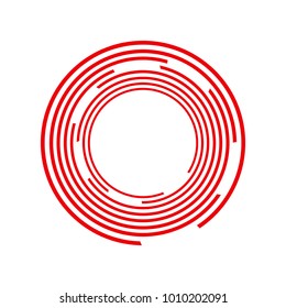 Abstract red circles on a white background. Vector illustration.