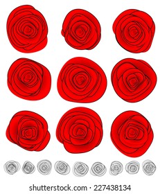 Abstract red circles. Abstract rose petals /white version included/