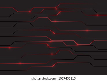 Abstract red circuit light technology power design modern futuristic background vector illustration.