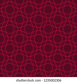 Abstract red circular rings seamless pattern. Geometric background. Can be used for wallpaper, textile, invitation card, wrapping, web page background.
