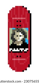 Abstract Red Class Photo Portrait FA Fucking Awesome Skateboards Deck Board Graphic Jason Dill 8 Bit Pixelated Pixilated Pixel Art Vector EPS PNG Clip Art No Transparent Background NFT