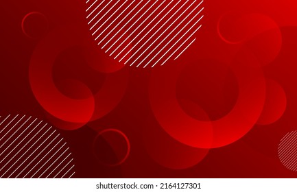 Abstract red color background with circles. Dynamic shapes composition. Eps10 vector