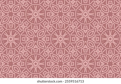 Abstract red color geometric pattern with linear shapes, zigzag lines, lace pattern