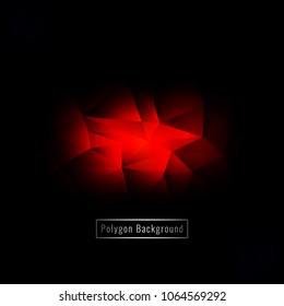 Abstract red color geometric polygon modern background