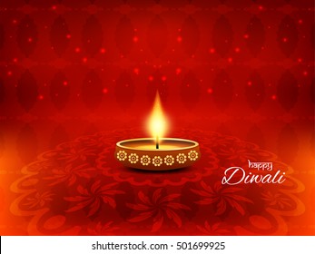 Abstract Red Color Happy Diwali Background Design