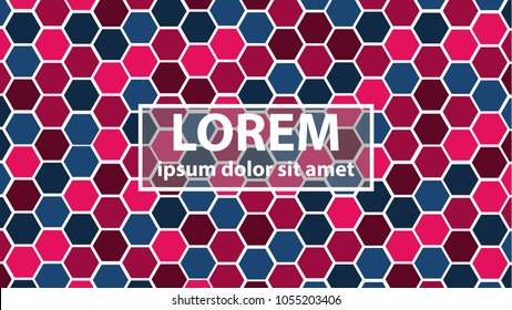 Abstract red color pattern hexagon background vector.Modern design for your prints, cards, flyers, brochures, posters, banners, presentation etc.