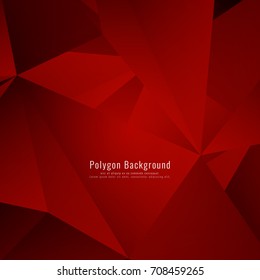 Abstract red color polygonal background design