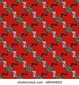 Abstract red color seamless pattern for background texture.