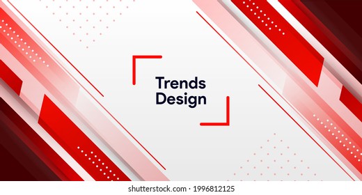 Abstract red color with shape stripe on white background for presentation, cover, banner, namecard in moern creative design