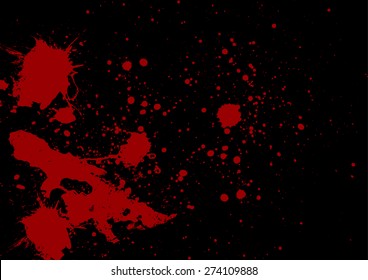 Abstract red color splatter on black color background