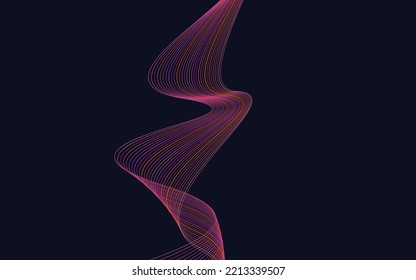 Abstract Red Color technology Line wave background