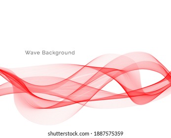 Abstract red color wave background vector