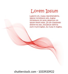 Abstract red color wave design element. vector background with curves lines. For flyer, brochure and websites design.