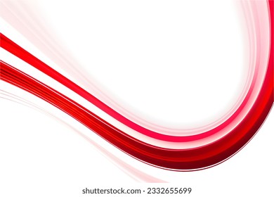 Abstract red colors tone smooth wave on white background. Vector illustration. SSTKabstract