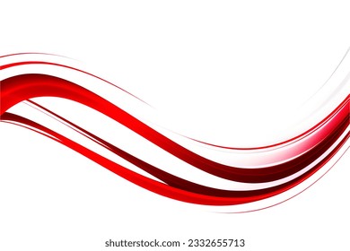 Abstrakter roter Ton glatte Welle auf weißem Hintergrund. Vektorgrafik.