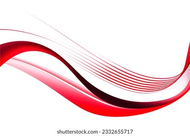 Abstract red colors tone smooth wave on white background. Vector illustration. SSTKabstract