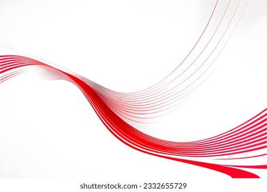 Abstract red colors tone smooth wave on white background. Vector illustration. SSTKabstract